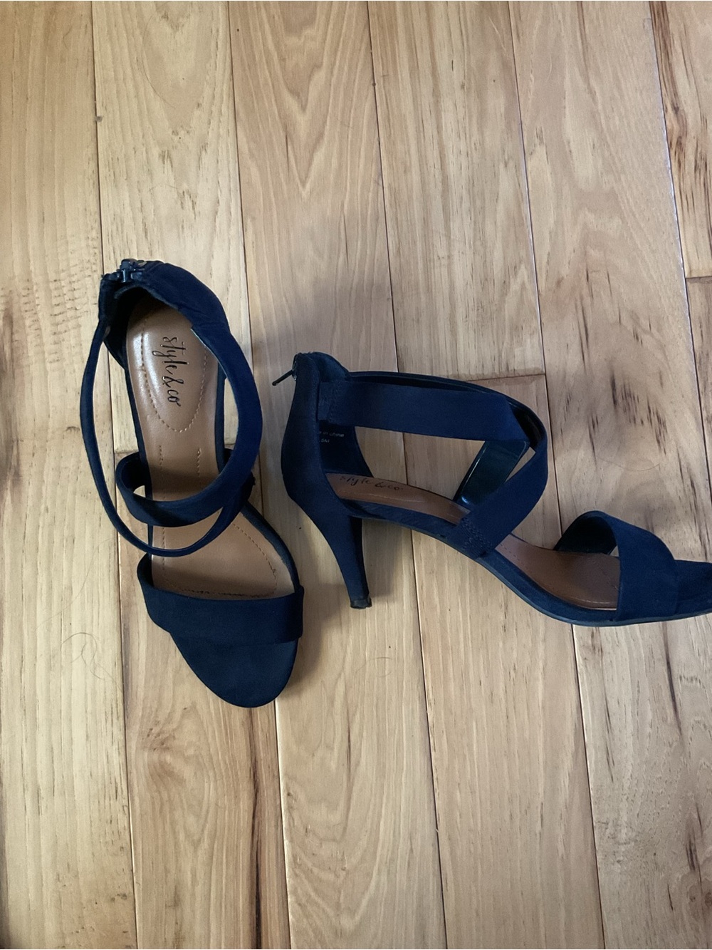 Style & Co. Navy Strappy High Heel Sandals 5.5M
